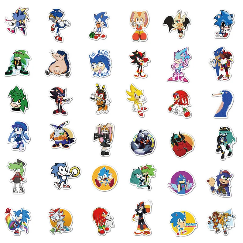 10/100PCS Japan Anime Sonic Waterproof Stationery Sticker Skateboard Suitcase Luggage Guitar Stickers Kid Toy Sticker
