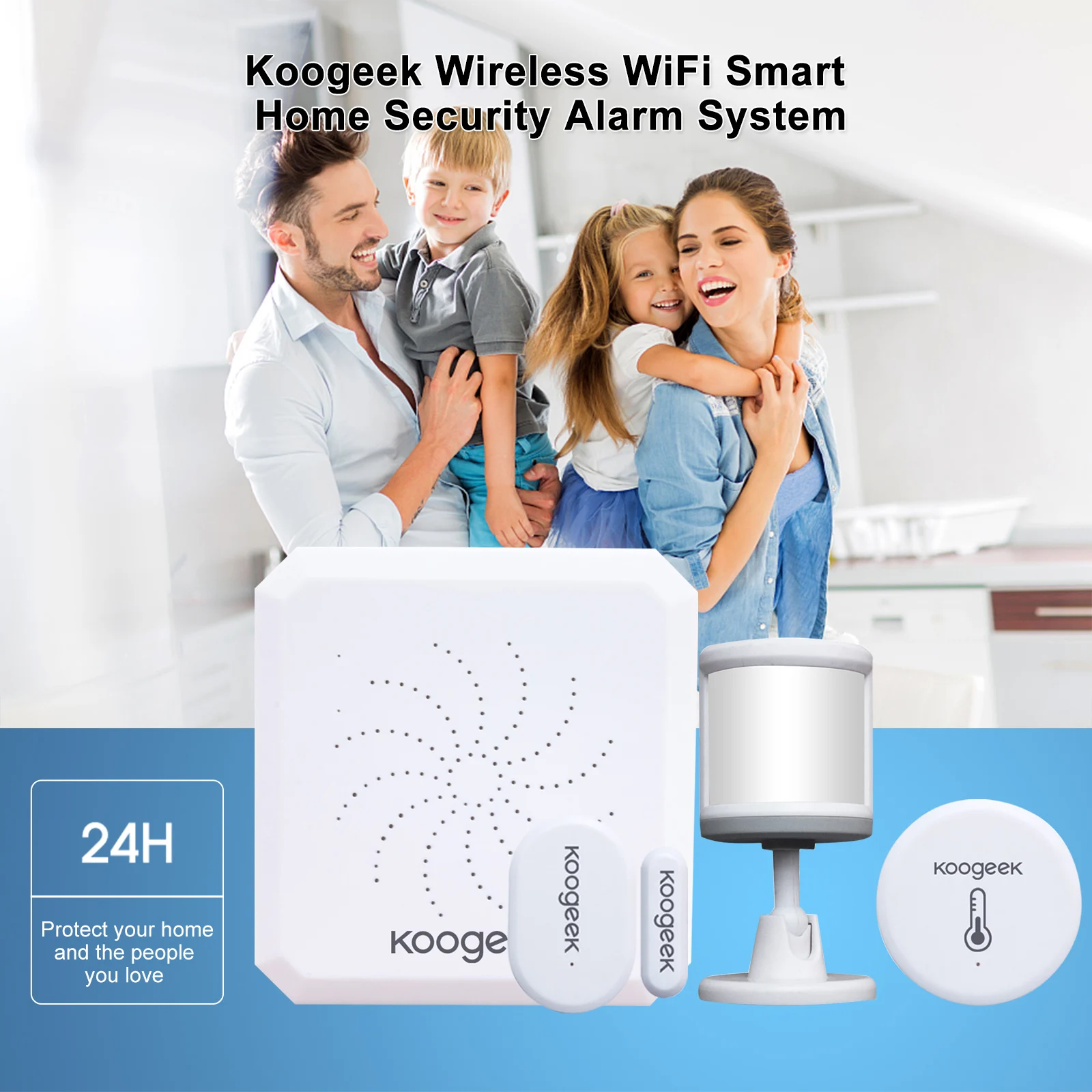 Wireless WiFi Smart Home Security Alarm System Zigbee Gateway Host PIR Motion Detector Wireless Magnetic Door&Window Sensor Temp