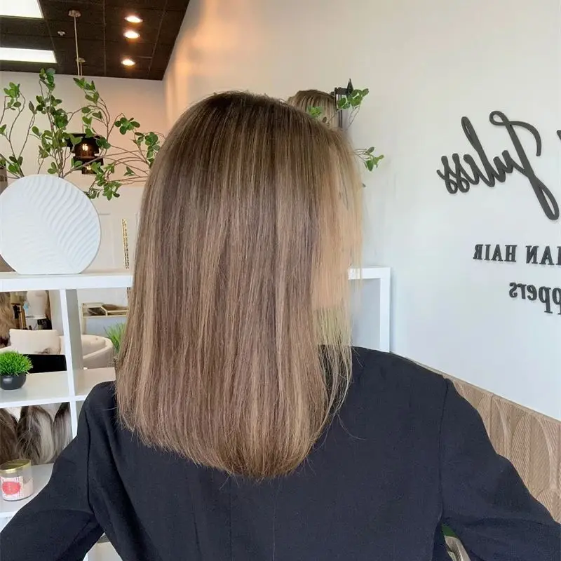 Glueless Synthetic Lace Front Wigs Highlight Ombre Blonde Brown Colored Highlights Lace Front Wigs Heat Resistant Fiber