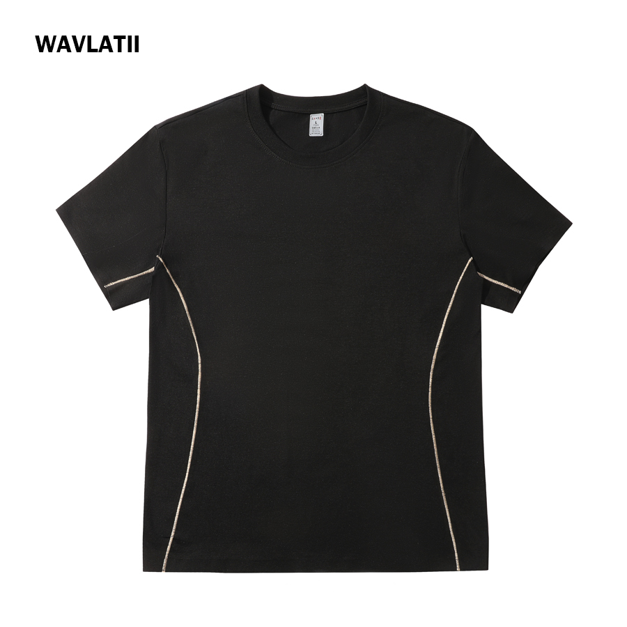 WAVLATII New Women Soft T-shirts Female Black White Fashion Summer Tees Lady Thin Cool Quick Dry Solid Streetwear Tops WT2591