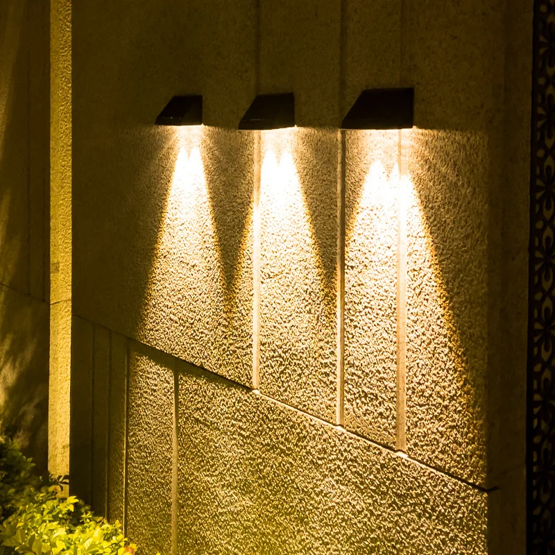 Luces LED solares para jardín al aire libre, Sensor de Control de luz impermeable, lámparas alimentadas por energía Solar, Villa, patio, balcón, escalera, valla, lámpara de pared