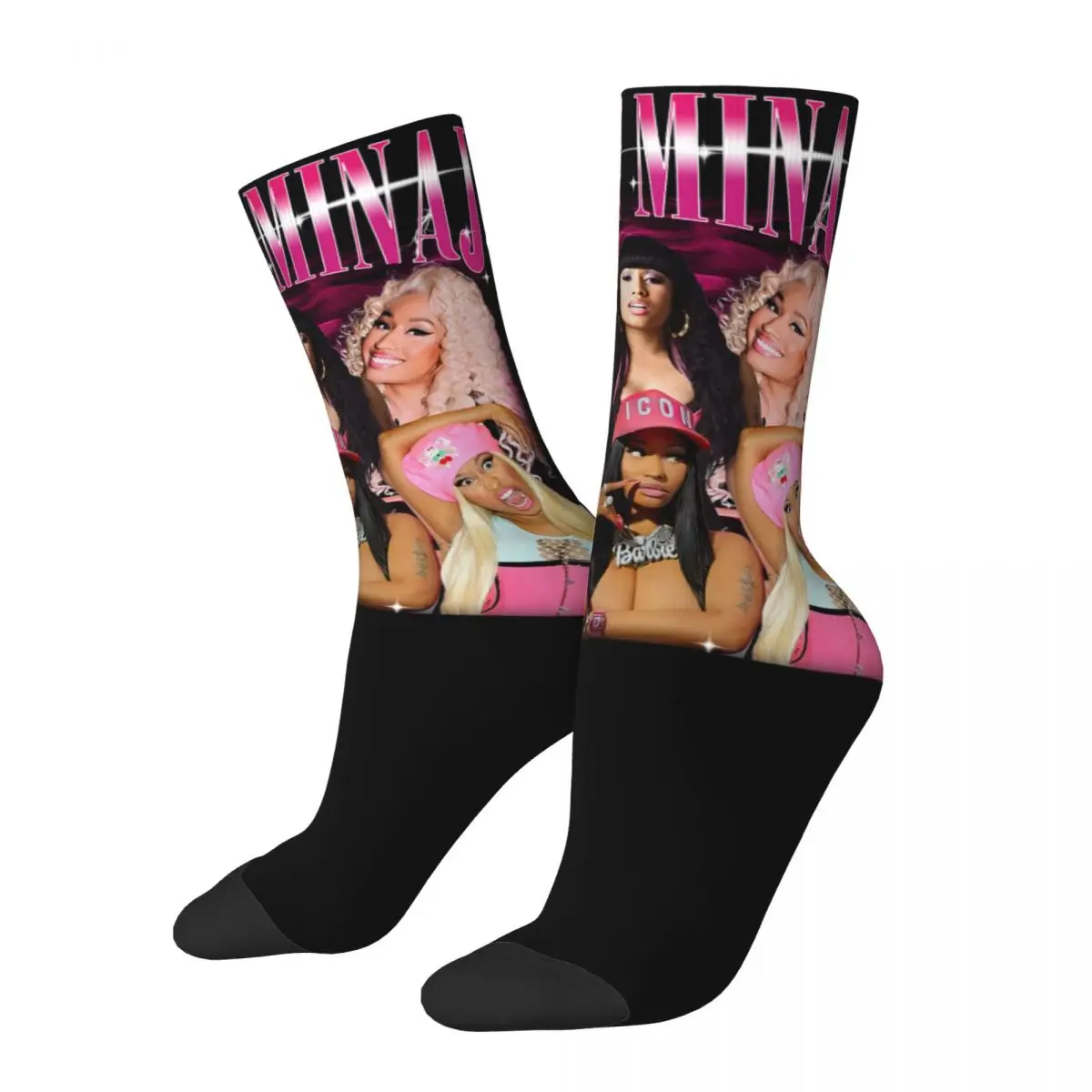 

Harajuku Women's Socks Nicki Minaj Queen Of Rap Accessories Soft Bootleg Hip Hop Rapper Skateboard Socks All Seasons