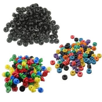 Accessori per Macchine da Tatuaggio: Barre Armature, Strumenti, 100 pz/sacchetto, Gommini per Aghi da Tatuaggio Tipo 'T', Nippli, Cuscinetti Neri per Aghi, 2 Forme