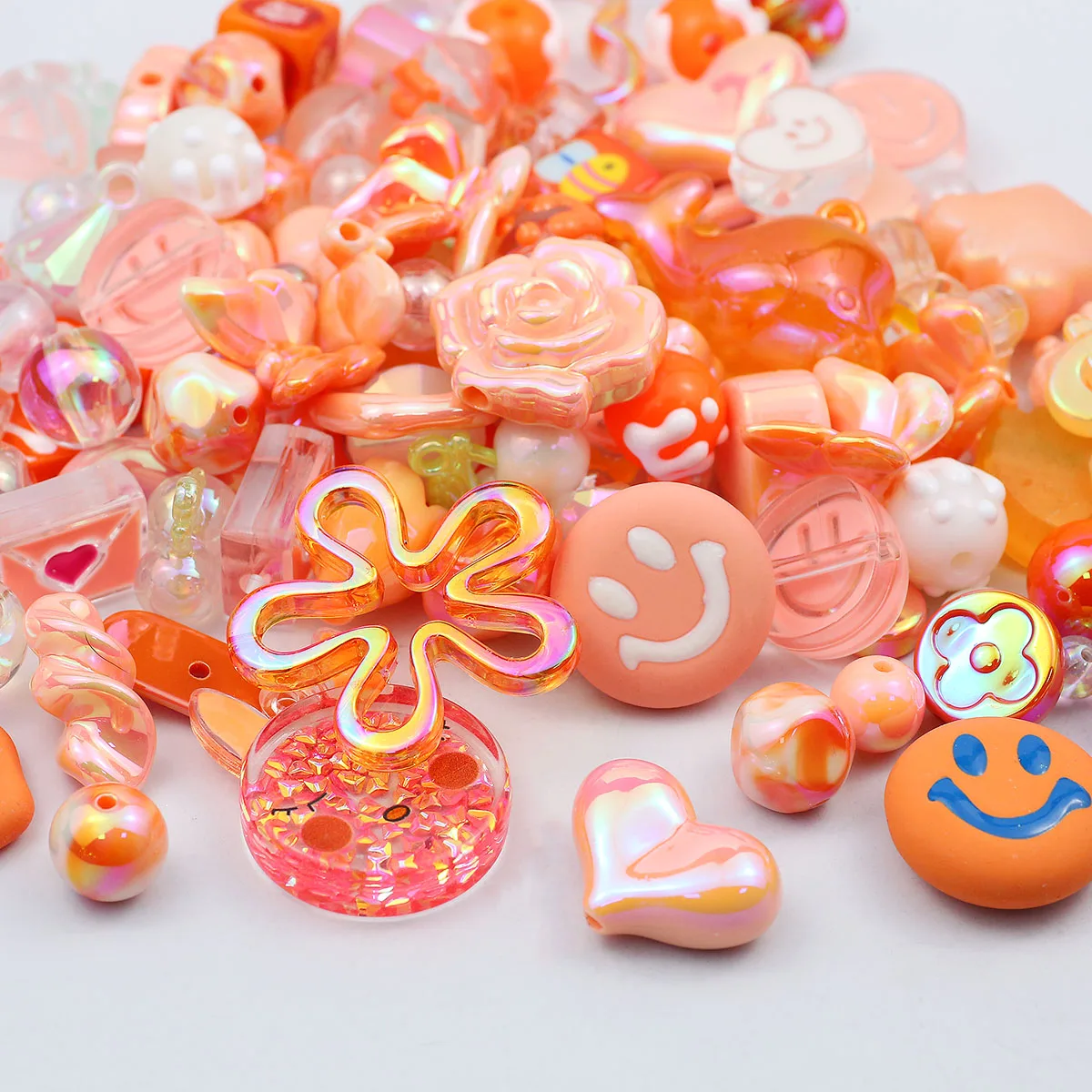 Vibrant Purple Multicolored Acrylic Beads for Creative Jewelry and Crafting