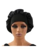 Normal adult sized Head Wrap Elastic Band Bonnet sleep cap Satin Silky Bonnet Sleep Black Pink color choice 2