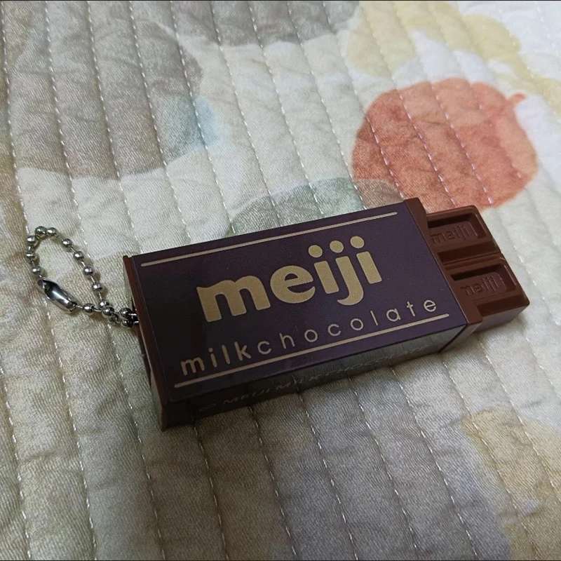 Hot Japanese Style Simulated Meiji Chocolate Fidget Toy Bendable Snap Stress Relief Keychain Pendant Creative Gift S Image 13