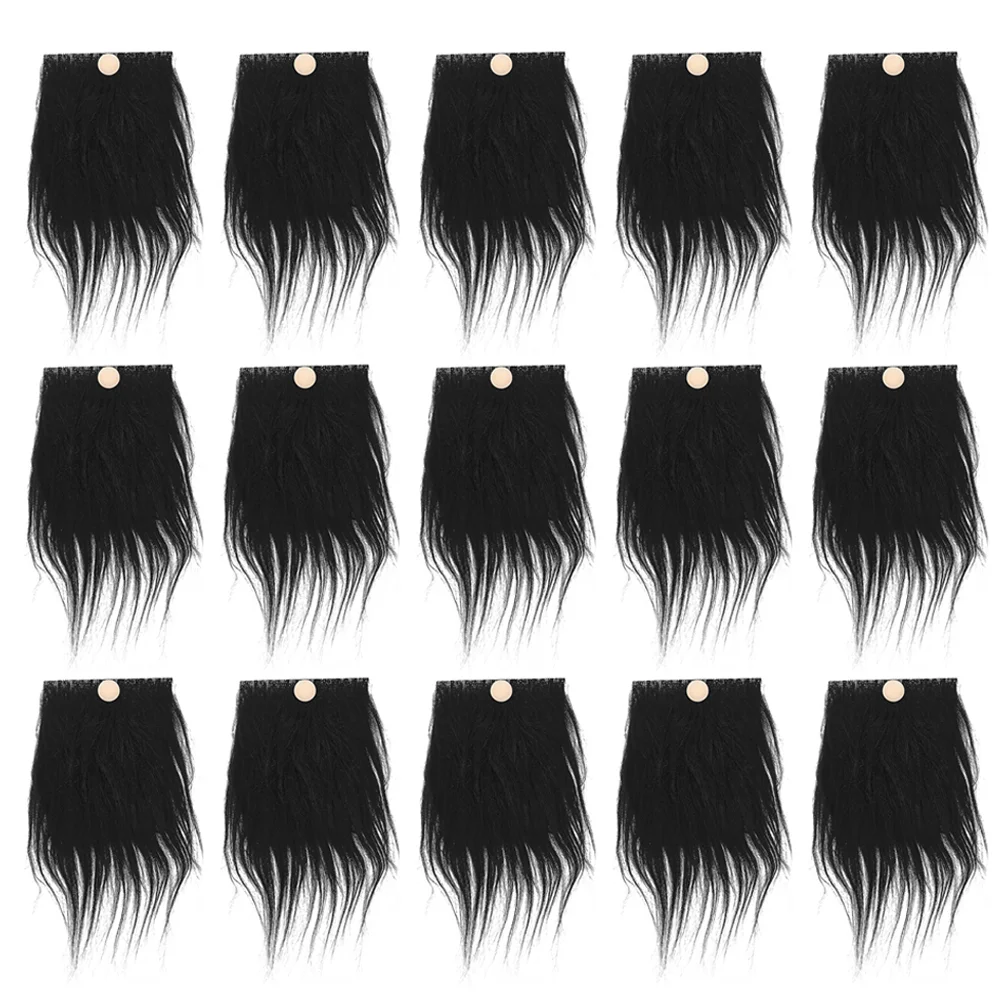 

24 Sets Fake Beards Handmade Gnomes Hair Faux Crafting Supplies Flannel Wood Bead Nose