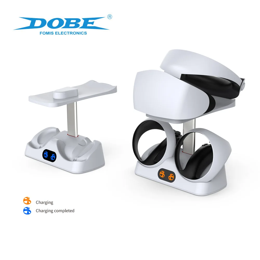 TP5-2515 For PS5 VR2 Controller Charging Base with Display Light for PSVR2 Handle Charging Base with Stowable Glasses Holder