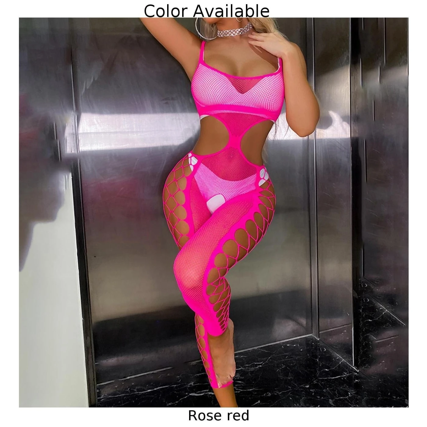 Women Sexy Fishnet Junpsuit Open Crotch Hollow Out Lingerie See-through Mesh Bodycon Bodysuit Strap Solid Erotic Nightwear