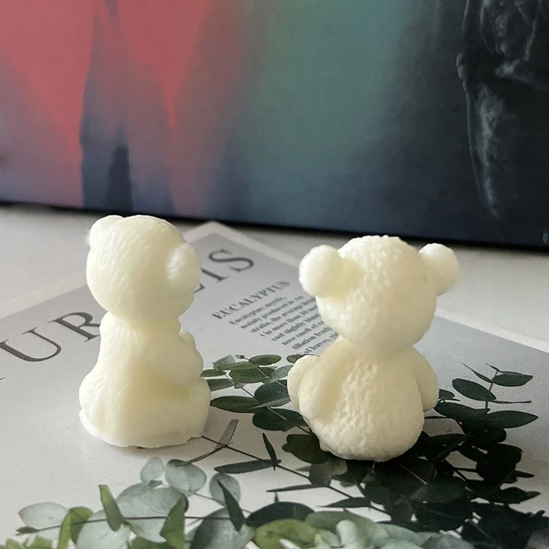Cute Bear Candle Making Mould 3D Scented Candle Molds DIY Decoration Silicone Mold Handcraft Crystal Epoxy Soap Moulds