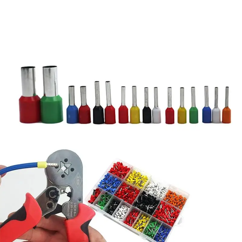 와이어 엔드 페룰 2120 PCS 전기 와이어 커넥터 크림퍼 도구 키트, 절연 와이어 페룰 터미널 키트, 와이어 조합