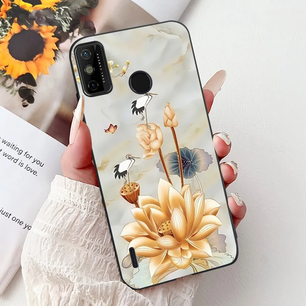 Silicone Cute Floral & Funny Painted Back Cover