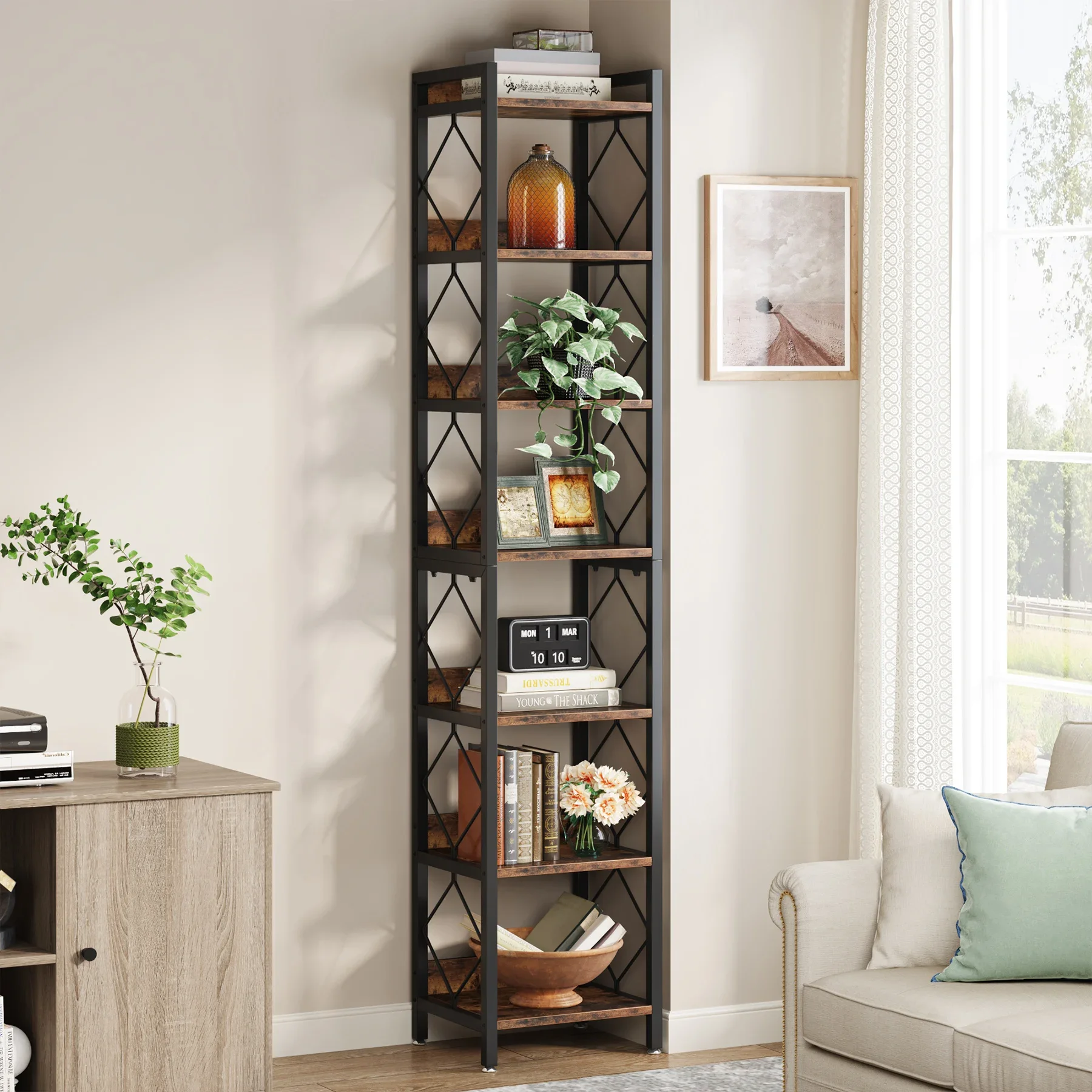 Extra Tall Narrow Bookshelf 6