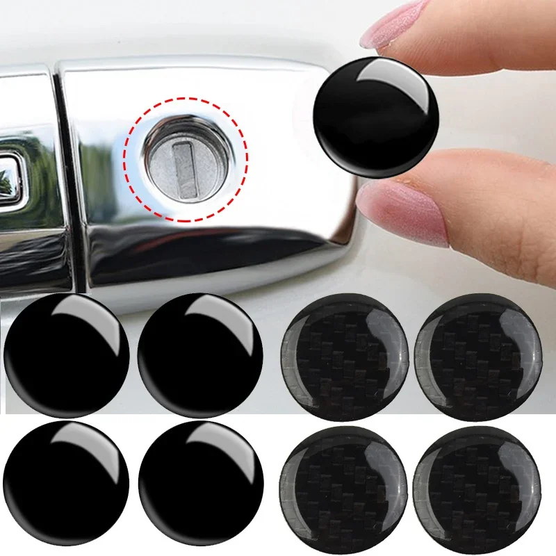 4pcs 자동차 도어 키홀 스티커 자동차 도어 잠금 보호 자체 접착 데칼 범용 자동차 액세서리 BMW X3 X5 E46 E85 E60