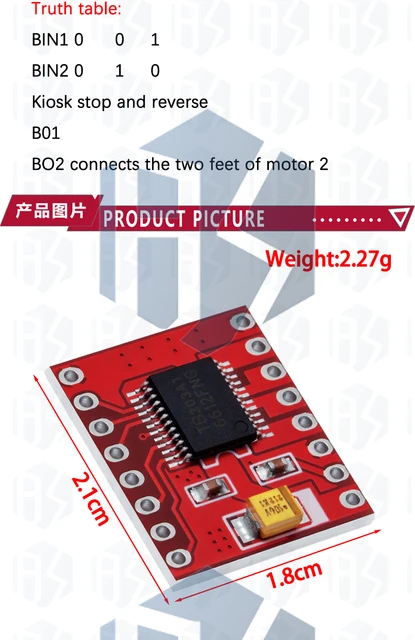 2pcs Driver Motore Dual TB6612FNG 1A - Controllo Motori DC, Migliore Di L298N, Per Microcontroller E Progetti DIY - Foto 5
