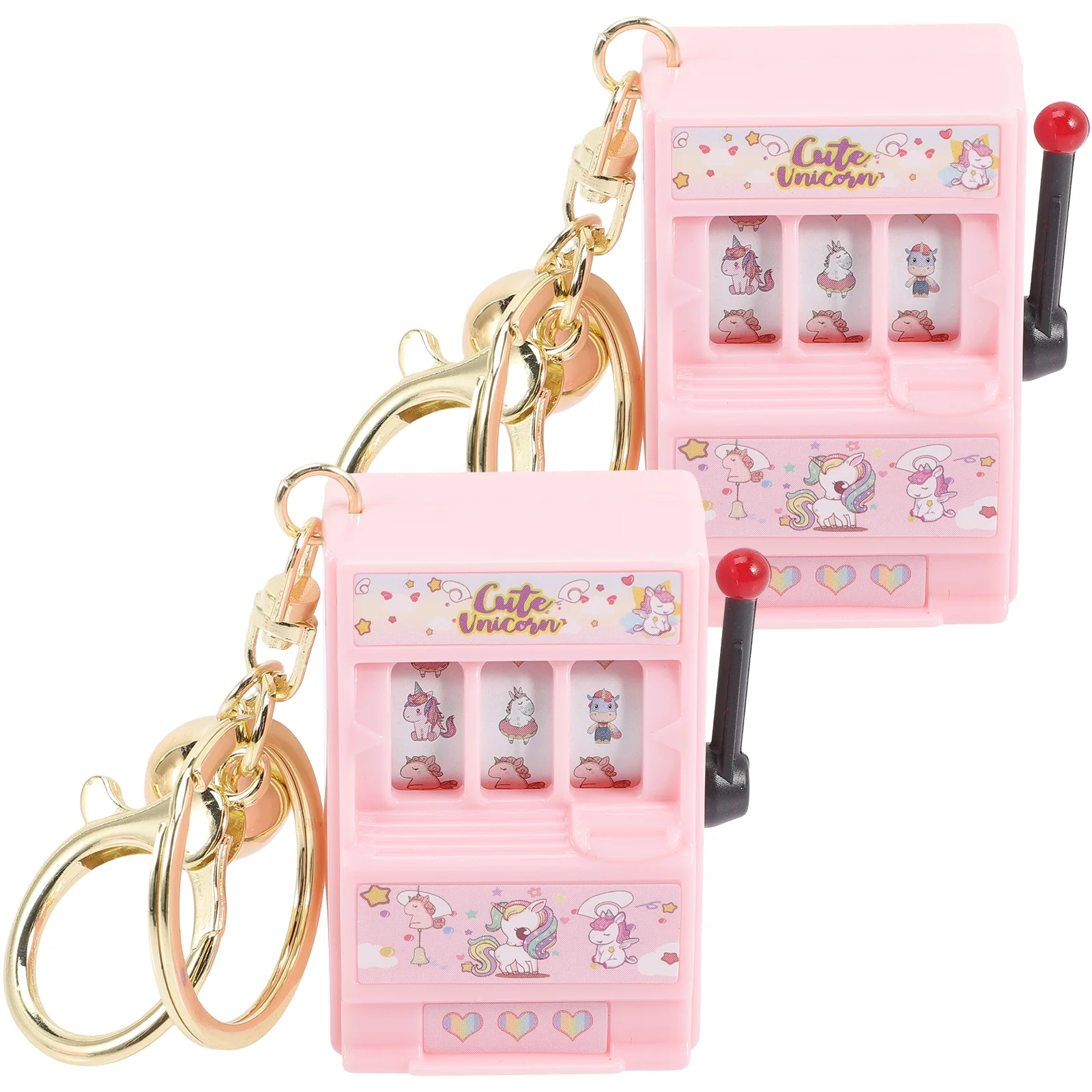 

2 Pcs Aldult Rocker Keychain Child Toys Mini Slot Machine for Kids Plastic Unique