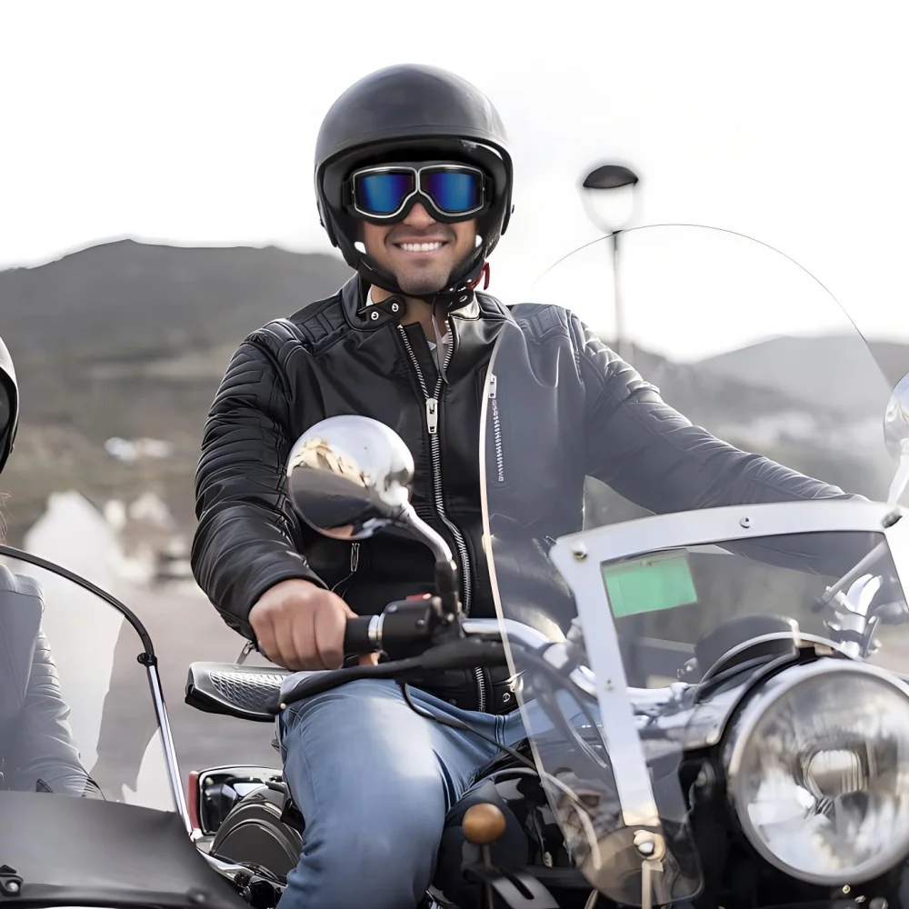 Windproof Motorcycle Helmet Glasses Leather Safety Protective Anti-glare Goggles Motocross Cross-country Steampunk motorcycle goggles
