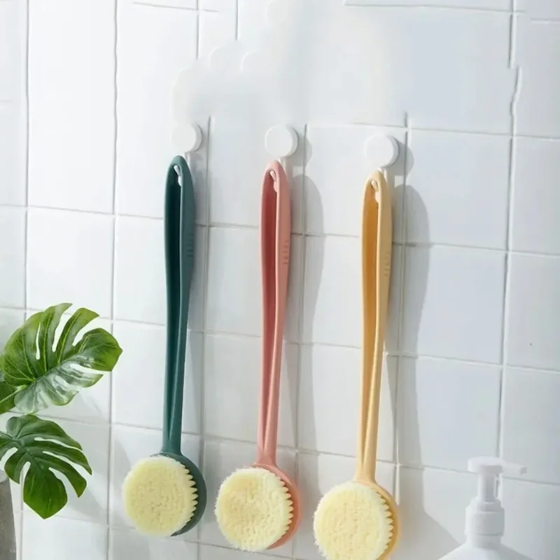 Soft Body Scrubber Shower Exfoliating Scrubs Long Handle Bath Brush Exfoliator Skin Massager Cleaning Brush Bathroom Accessories