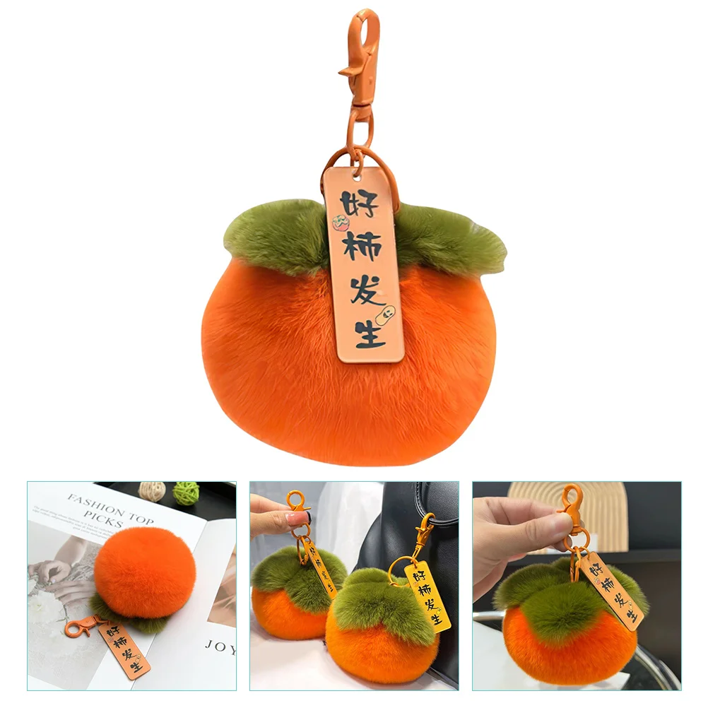 

Pompons Keychain Rings Plush Aesthetic Keychains Stuffed Fruit Decorate Faux Fur Bag Charms Miss