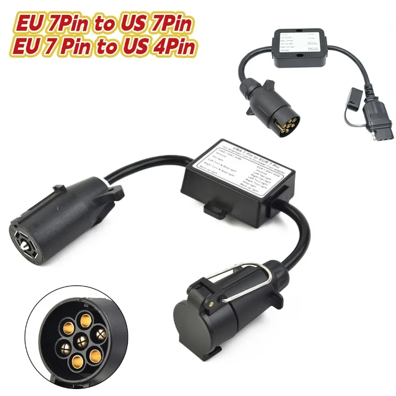 Adaptador De Enchufe De Remolque De 7 A 13 Pines | Soportes De Montaje Para Coche, Camión O Caravana