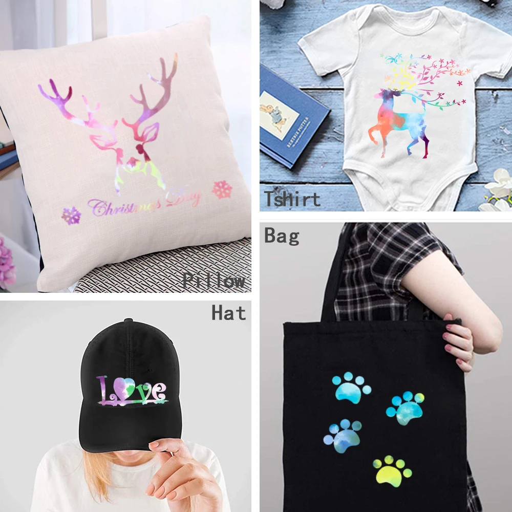 Description Picture 5 of item6Pcs 12 X 10in Bundle Heat Transfer Vinyl Hot Press Iron on T-shirts 6 Assorted Color HTV Film DIY Bags Clothes Decor For Cut