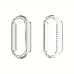 Set of 2 Crystal Rhinestone Bling Protective Frames (Beige  Clear)