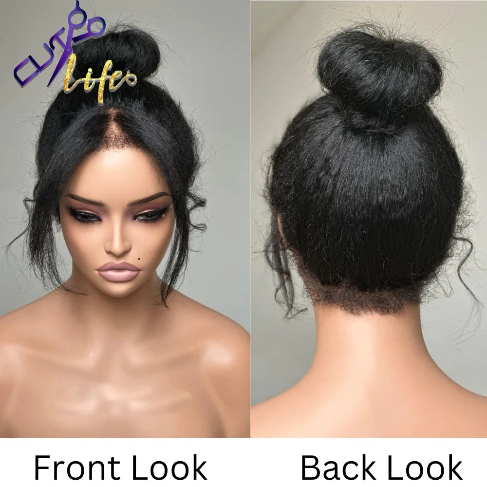 360 Lace Frontal Kinky Straight Human Hair Wigs Curly Edges For Women Baby Hair Around Lace Frontal Wig Brazilian Remy