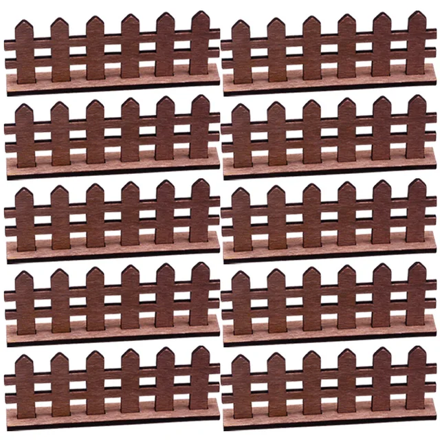 10 Dcs Dollhouse Kerítés Tartós Kis Fa Piket Mini Játékok Miniatűr Mikroközi Kiegészítők Díszítők Dekorációja - Image 2