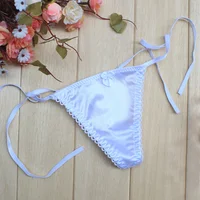 String en soie dentelle sous-vêtements Sexy femmes culottes Sexy femme taille basse String dentelle Lingerie intimes tongs t-back 2