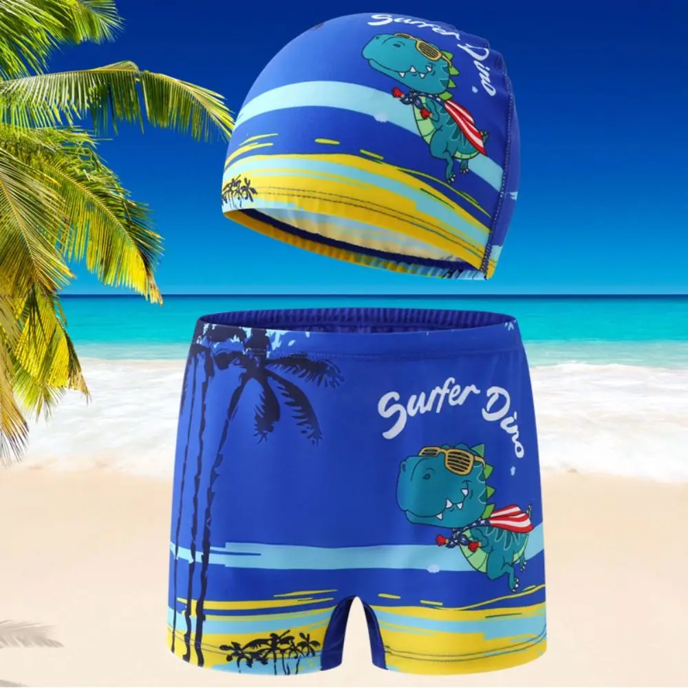 Children Movement Outfit Euro Boys Swimming Trunks Dinosaur Portable Kids Swimwear Cartoon 1-7Years Kids Swimsuit Beach