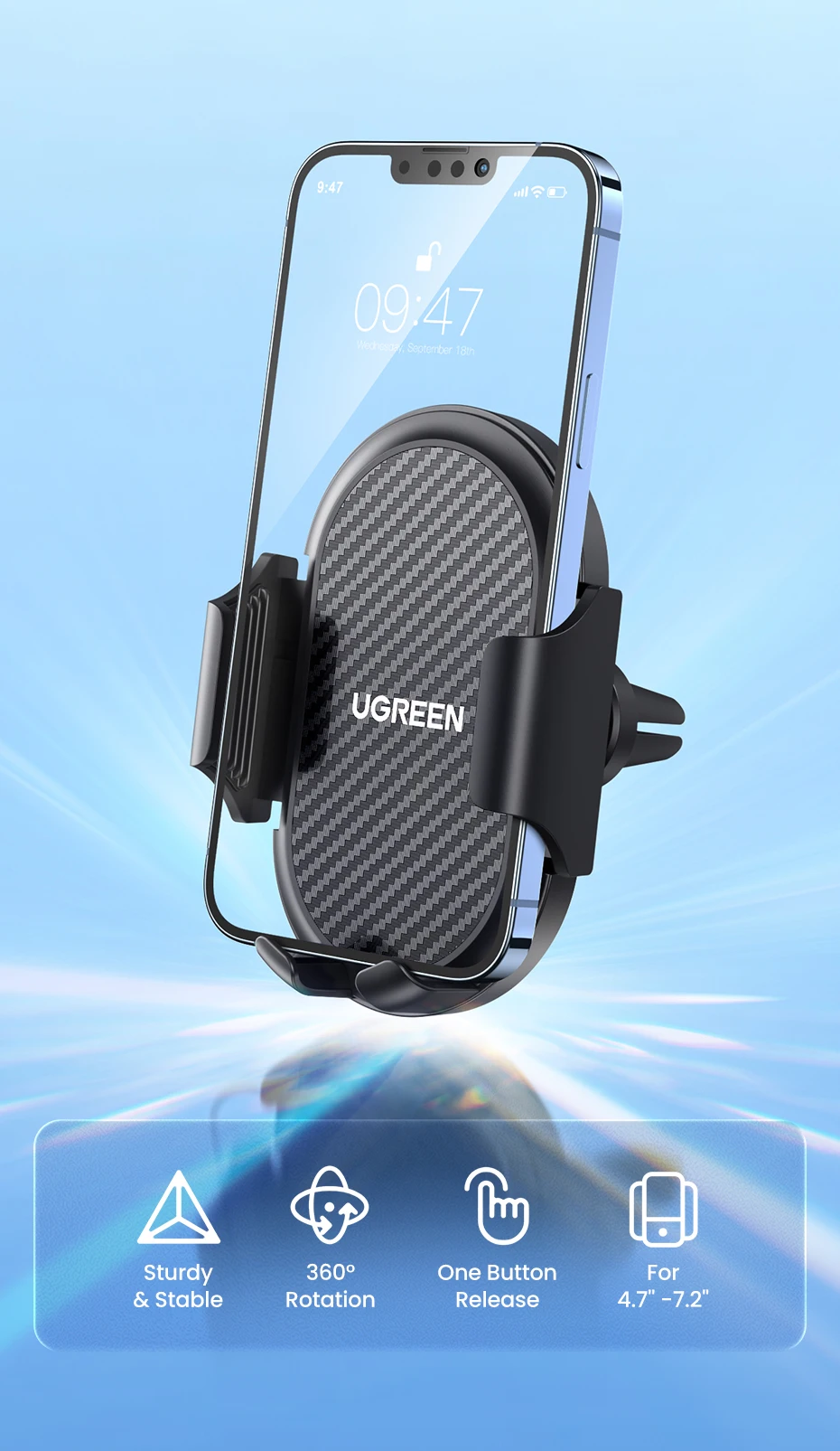 car mount phone holder UGREEN Car Phone Holder For iPhone 12 13 Pro Xiaomi Samsung Huawei Air Vent Car Phone Stand Cellphone Support Mobile Phone Stand mobile phone stand for desk