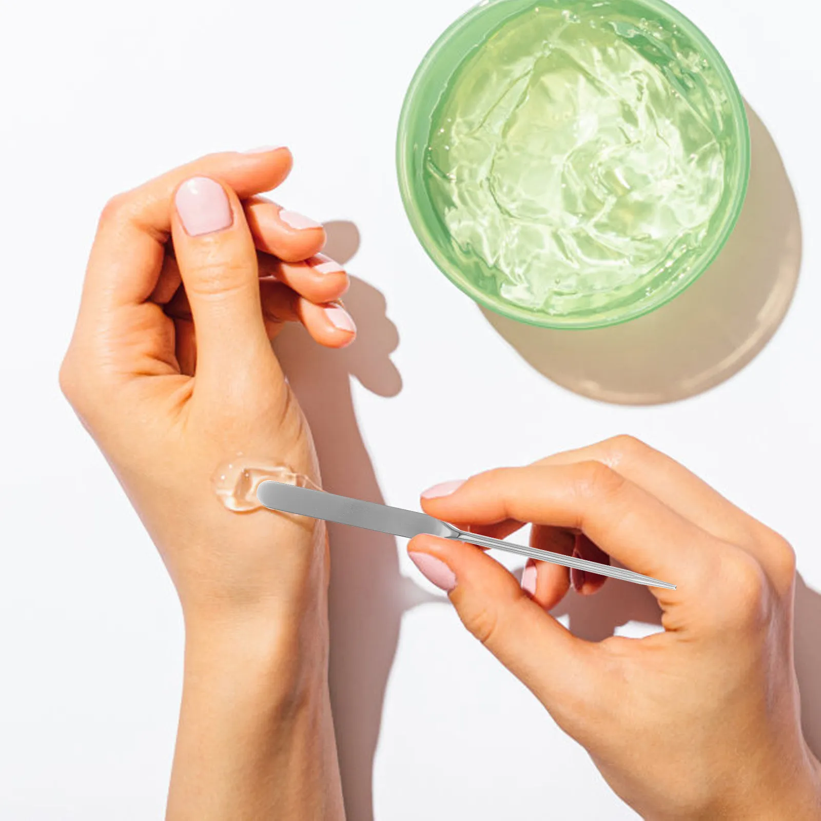 스테인레스 스틸 메이크업 스패출러 도구 다기능 파운데이션 믹싱 로드 뷰티 믹싱 스크레이퍼 네일 아트 피그먼트