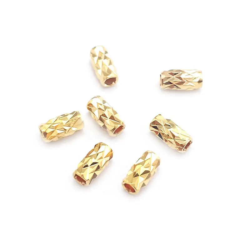 Cuentas de Brass Doradas de 18K Diseño Ovalado Cilíndrico Suministros para Hacer Joyería DIY - details 57