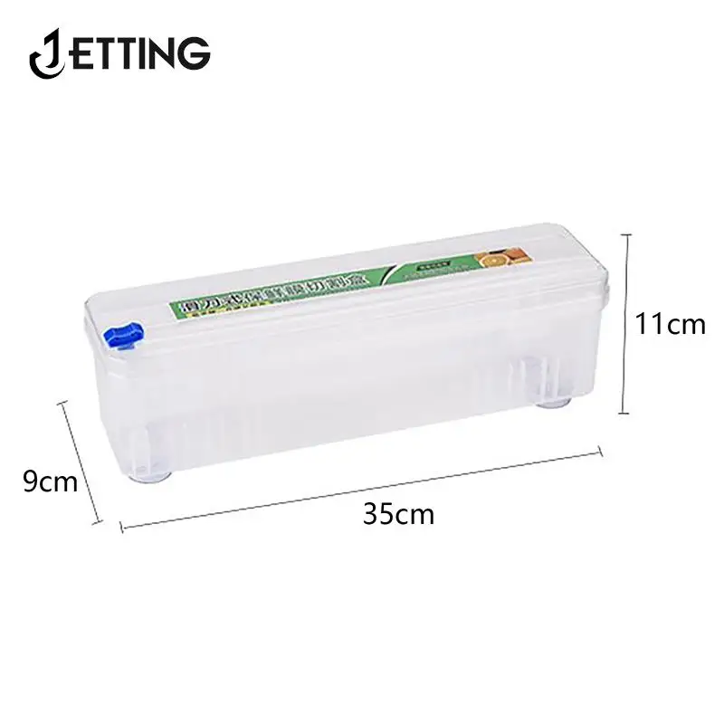 Food Plastic Wrap Dispenser with Cutter Adjustable Cling Film Cutter Kitchen Tools Supplies