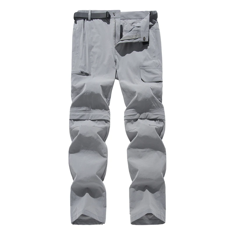 NUONEKO New Elastic Mens Hiking Pants Outdoor Sport Summer Quick Dry Waterproof Detachable Camping Trekking Climbing Cargo Pants