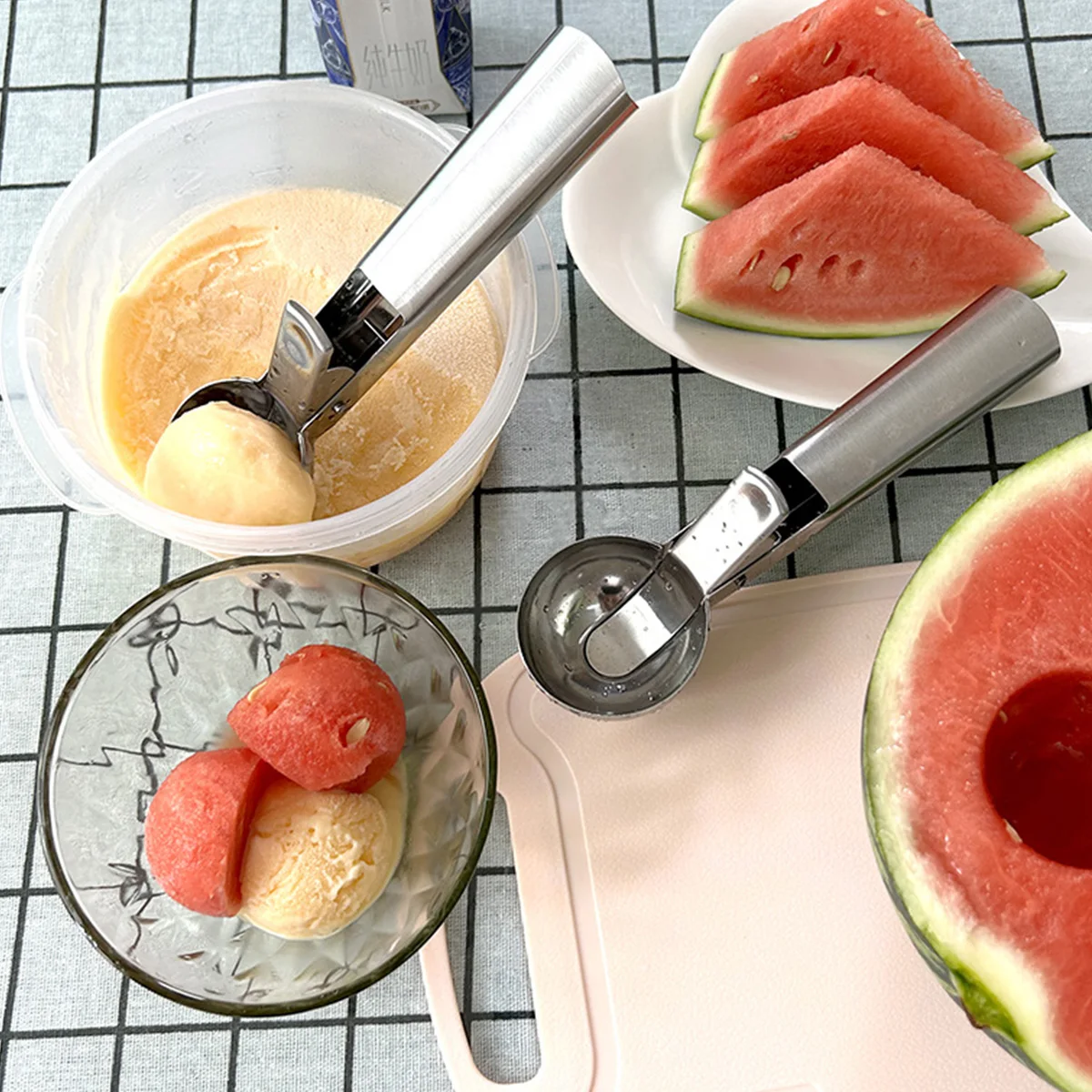 Stainless steel ice cream spoon fruit baller snowball baller creative dessert