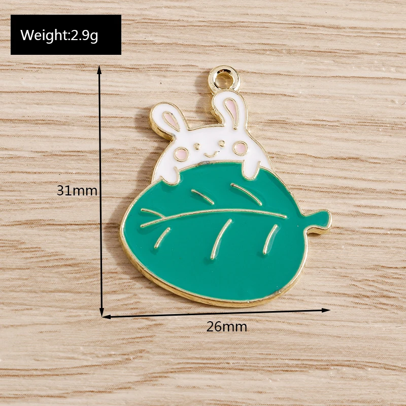Tusember 10 Teile/los Emaille Nette Rosa Blume Kaninchen Charms DIY Schmuck Machen Tropfen Ohrring Armband Handgemachte Handwerk – Detail 13