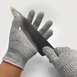 Grade 5 Anti-cutting Proof Gloves Grey Black Anti Cut Safety Work Protective Gloves Cut Resistant Gloves