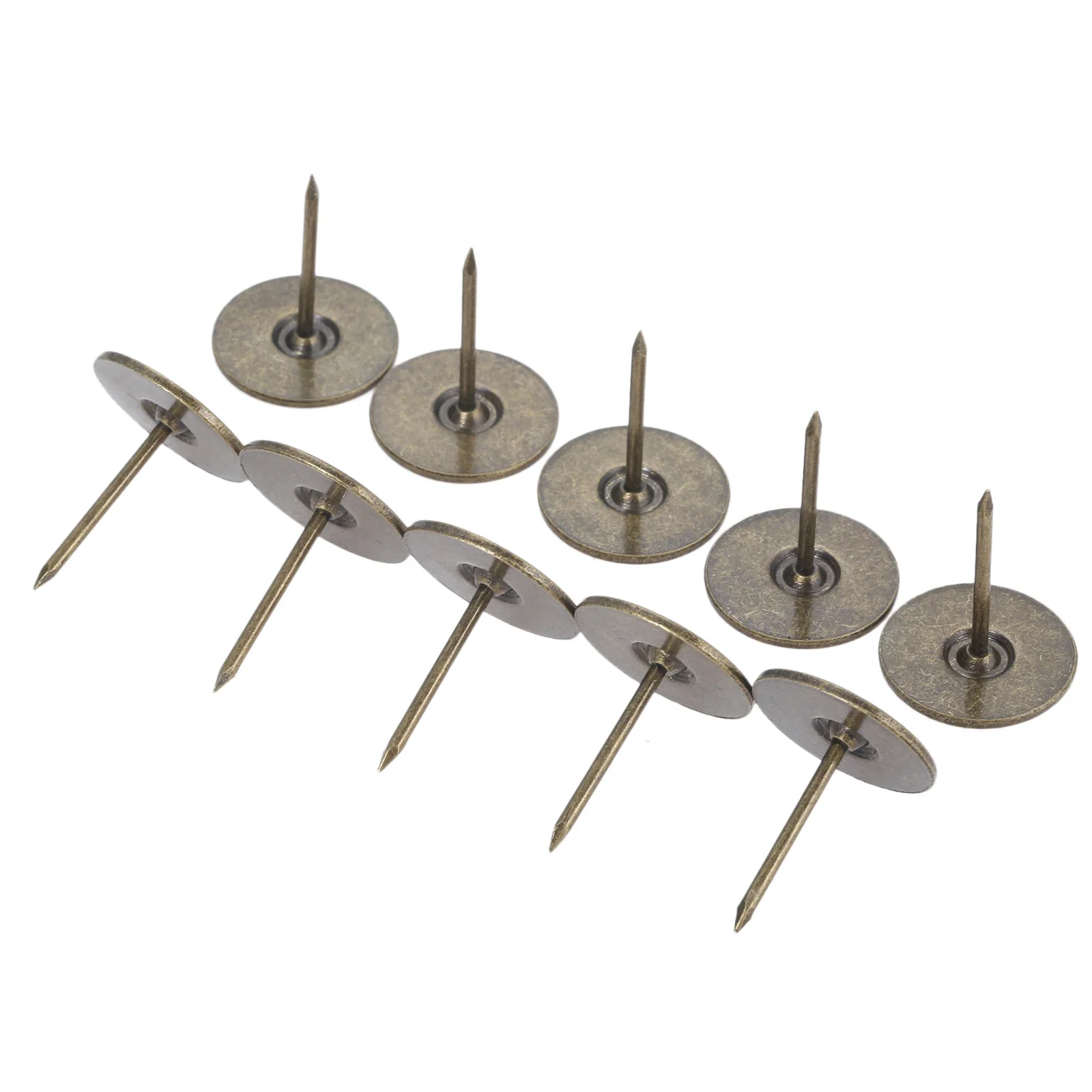 10pcs Antique Bronze Upholstery Nails Flat Round Head Metal Pushpins 19mmx22mm Vintage Tacks Stud Jewelry Case Wine Sofa Decor upholstery nail