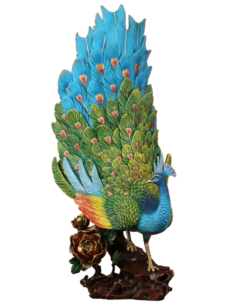 

Rich and Noble near the Door All Copper Peacock Decoration Living Room