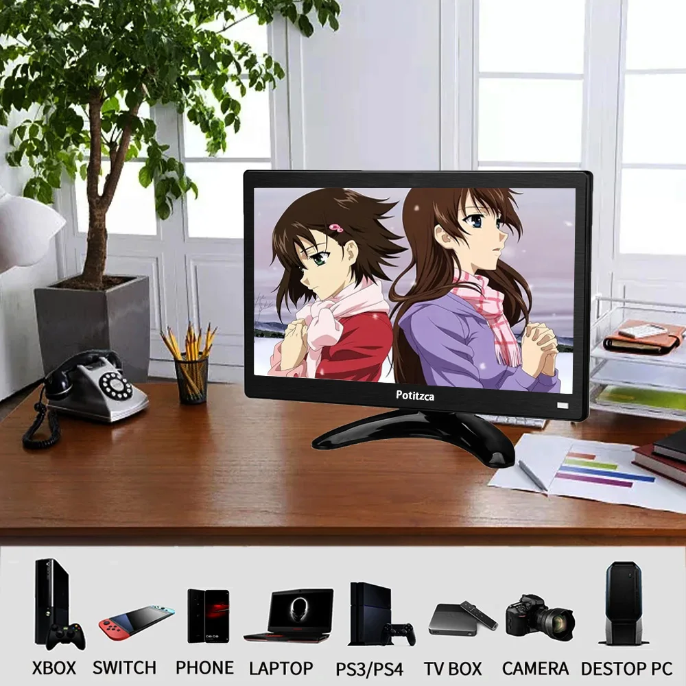 Ʈ PC   PS4 Xbox ޴ , 13.3 ġ 1366x768 HD 16:9 ÷, HDMI VGA BNC AV Ʈ ܺ 