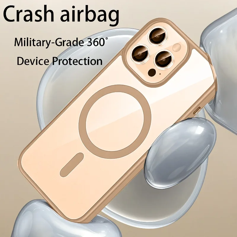 Not Yellowing For MagSafe Protective Case Compatible For iPhone 17 Pro Max 16 Plus 15 14 13 12 11 PC TPU Hybrid Anti Slip Cover 3