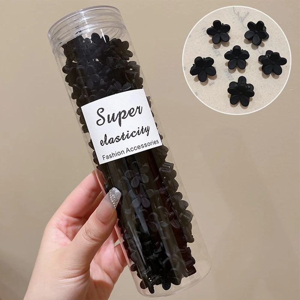 100/50/20 Sets of Mini Hair Clips, Cute Plastic Flower-shaped Hair Accessories, Pure Color Braids, Suitable for Teenagers, Girl