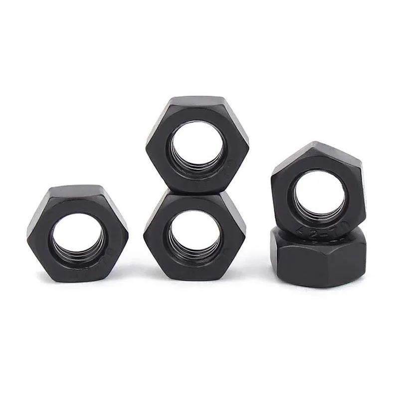 1/2/5/10/20/50Pcs M1.6 M2 M2.5 M3 M3.5 M4 M5 M6 M8 M10 M12-M20 Black 304 Stainless Steel Hex Nut Hexagon Nut High Quality