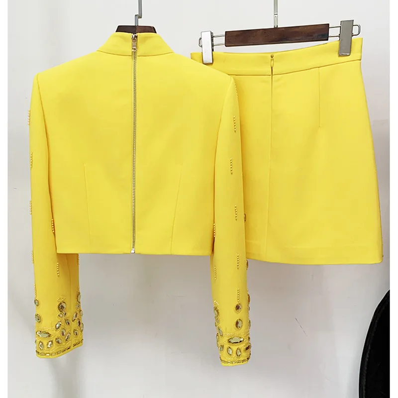 odoodem womens fashion two piece rhinestone diamond mock neck long sleeve top midi pencil dress jumpsuits