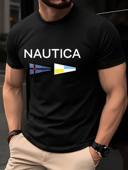 T-shirt da uomo - Top estivo a maniche corte leggero - Alla moda, traspirante, confortevole, versatile - Stampa semplice con lettere