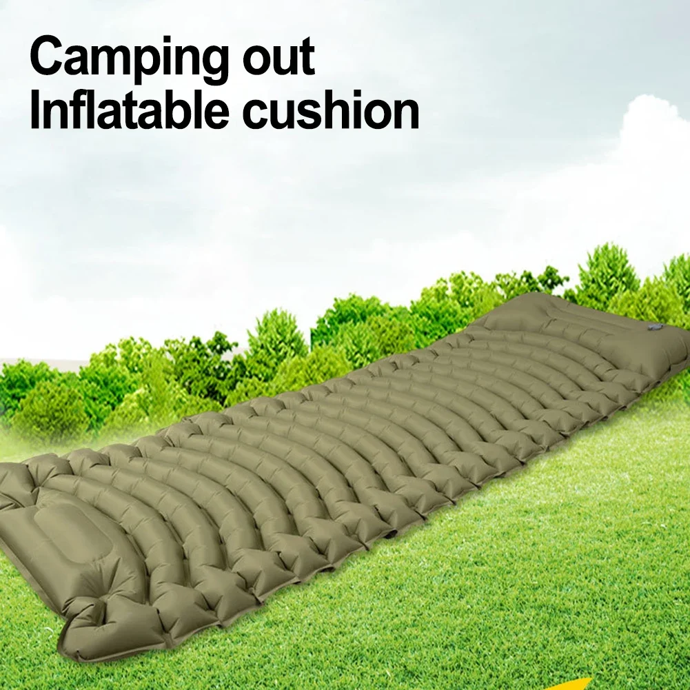 Picnic And Hiking Inflatable Sleeping Pad Foot Pump Mattress Comfortable Sleeping Pad Repair Patch 200*70*10cm