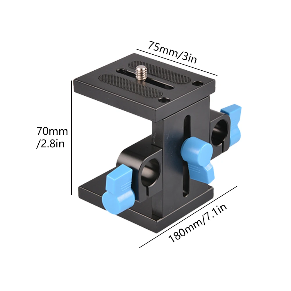 15mm Rail Support System 1/4 & 3/8inch Threads Hole Universal DSLR Camera Base Plate Rod Support Guide Bracket for Follow Focus images - 6