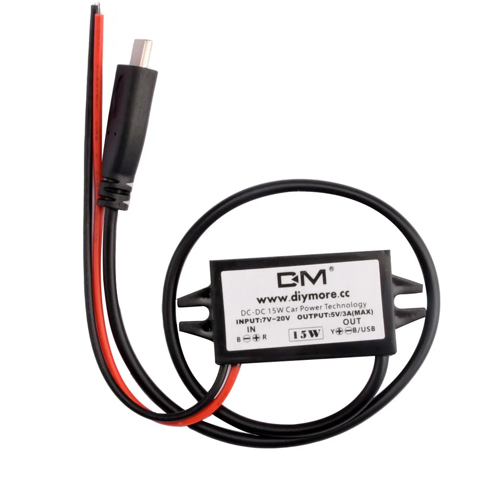 12V zu 5V 2A 3A 15W 24W DC-DC Step-Down-Buck-Konverter Netzteilmodul Mini-USB Micro-USB Stecker Buchse Typ-C Adapter – Detail 11