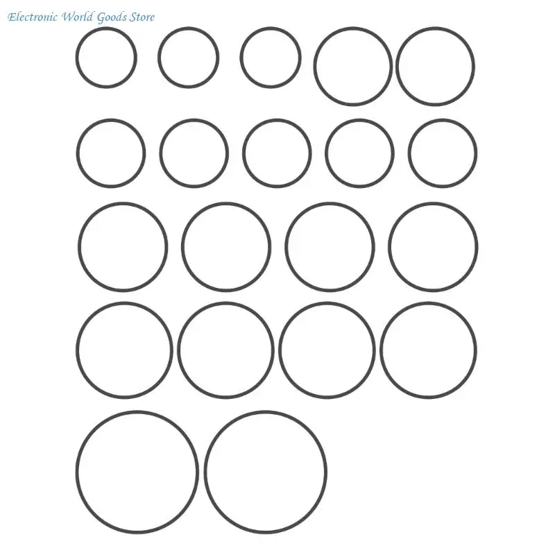 A3PD 20PCS 정사각형 카세트 테이프 기계 벨트 모듬 벨트 혼합 35-65mm 1.2mm